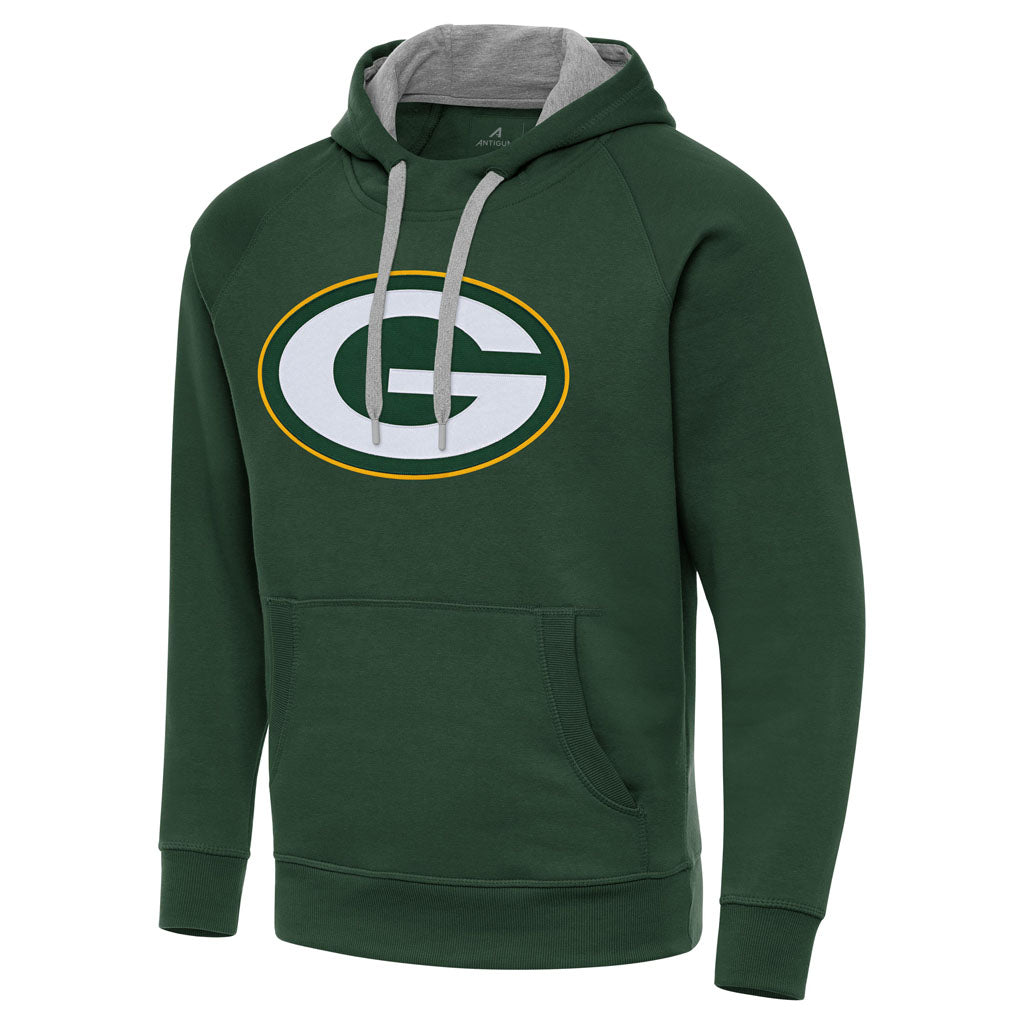 NFL Green Bay Packers Antigua Full Front Victory Pullover Hoodie - Green