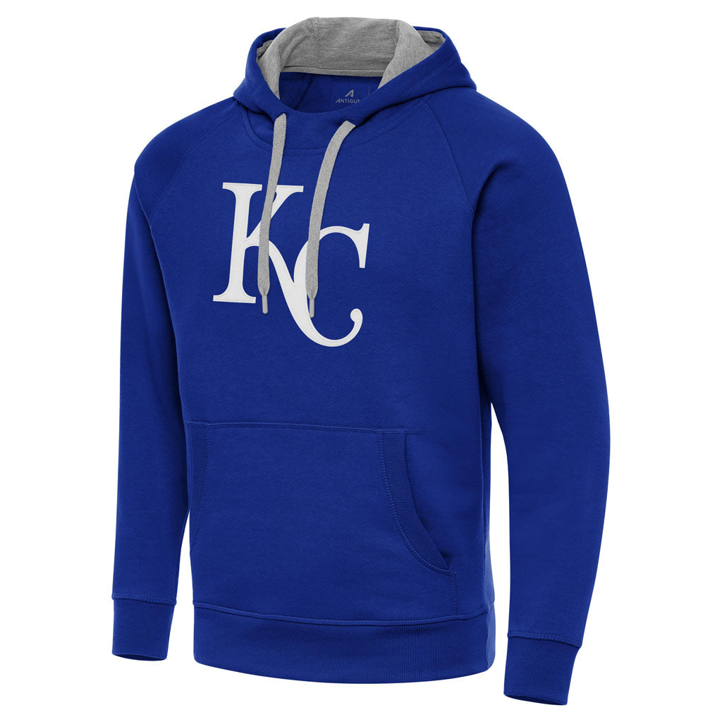 MLB Kansas City Royals Antigua Full Front Victory Pullover Hoodie - Blue