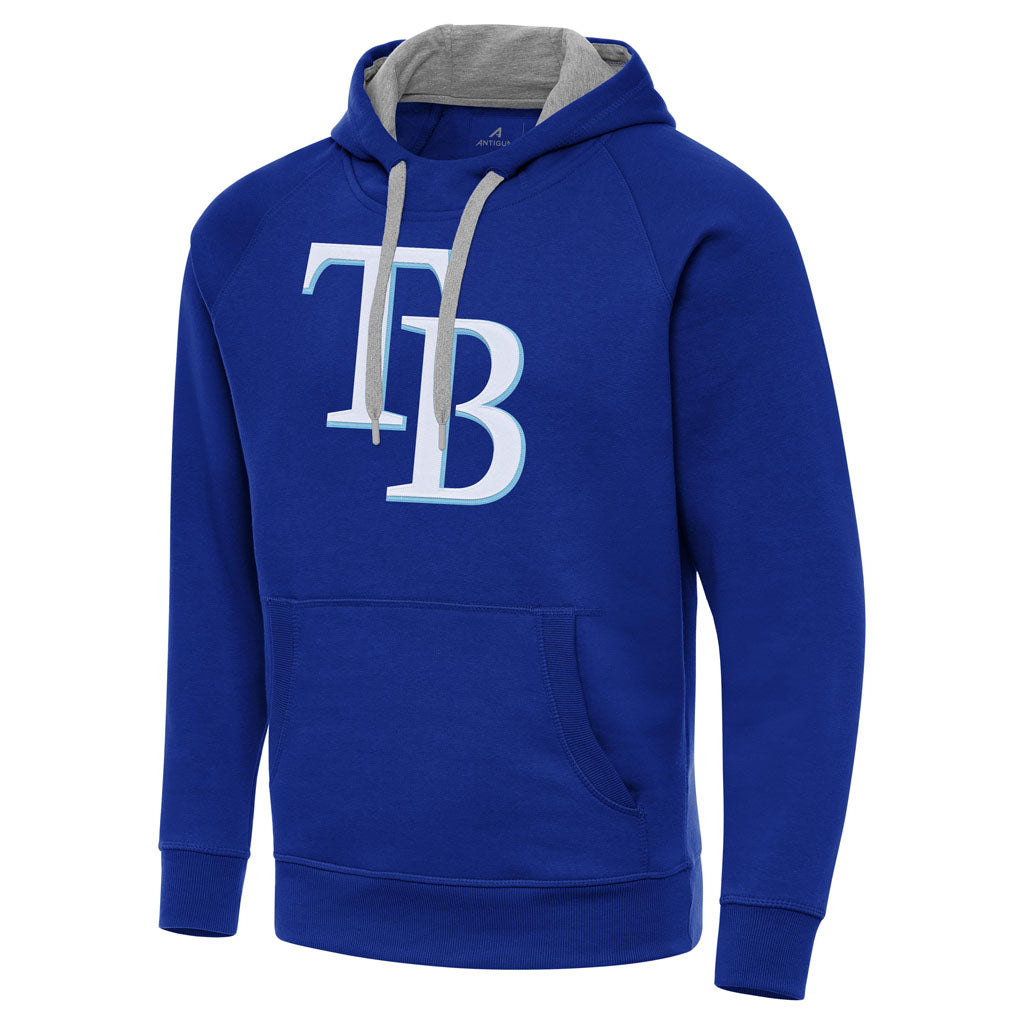 MLB Tampa Bay Rays Antigua Full Front Victory Pullover Hoodie - Blue