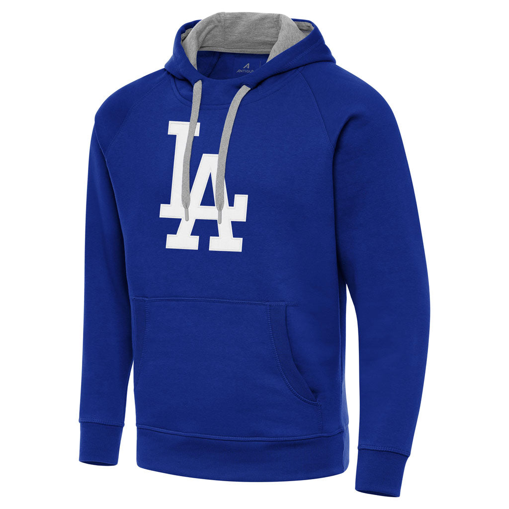 MLB Los Angeles Dodgers Antigua Full Front Victory Pullover Hoodie - Blue