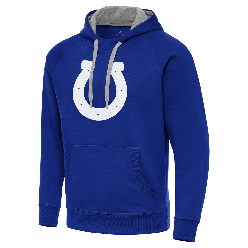 NFL Indianapolis Colts Antigua Full Front Victory Pullover Hoodie - Blue