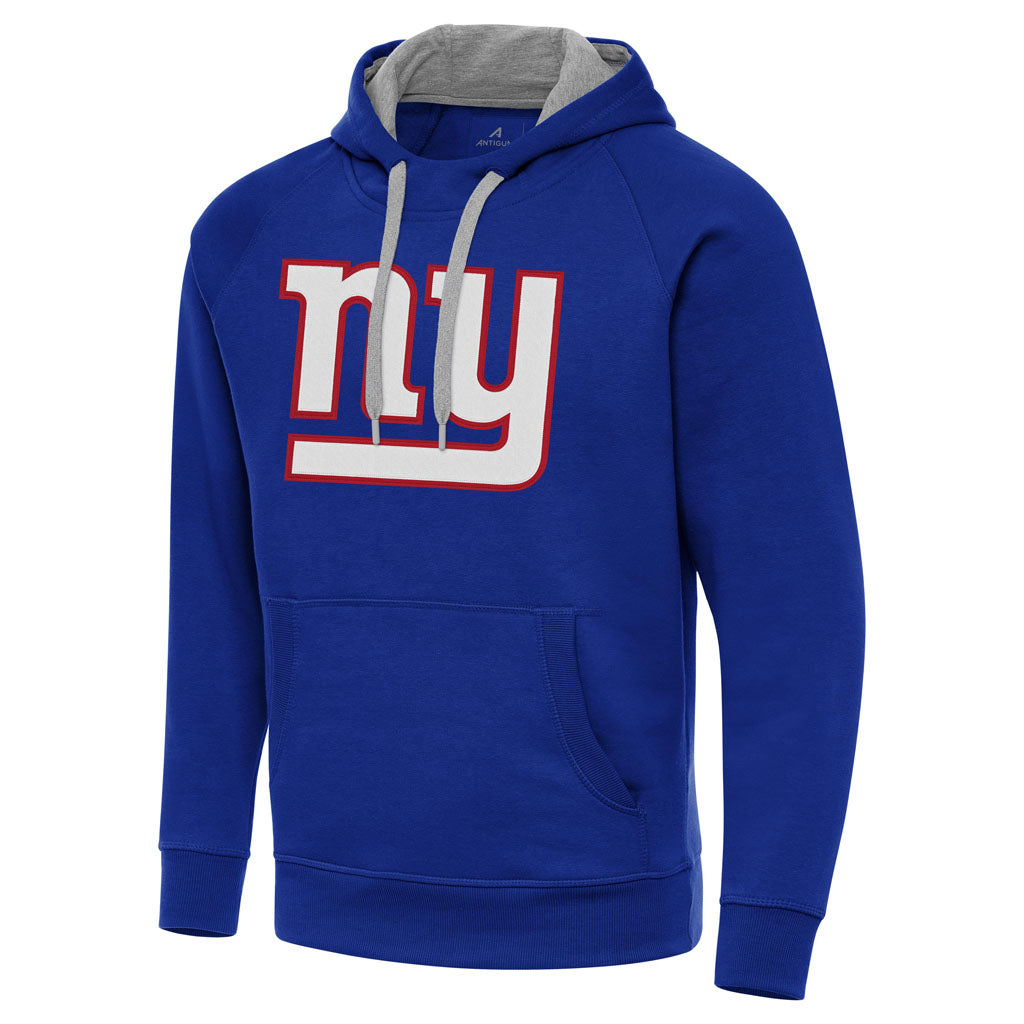 NFL New York Giants Antigua Full Front Victory Pullover Hoodie - Blue
