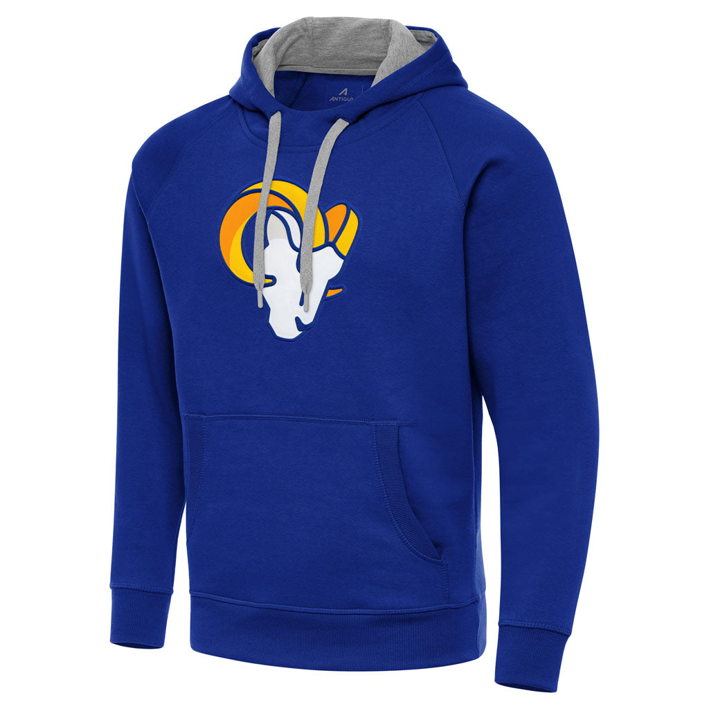 NFL Los Angeles Rams Antigua Full Front Victory Pullover Hoodie - Blue