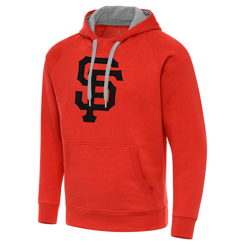 MLB San Francisco Giants Antigua Full Front Victory Pullover Hoodie - Orange