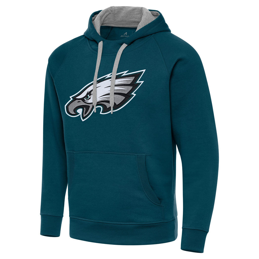 NFL Philadelphia Eagles Antigua Full Front Victory Pullover Hoodie - Teal