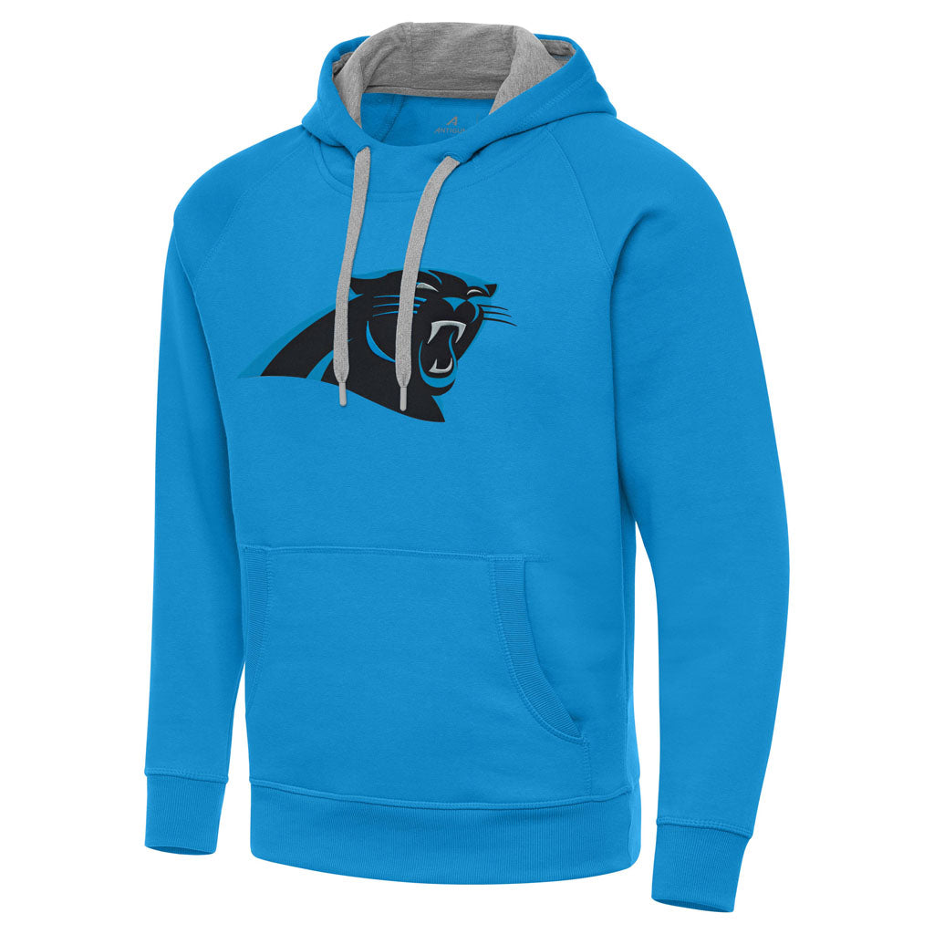 NFL Carolina Panthers Antigua Full Front Victory Pullover Hoodie - Blue