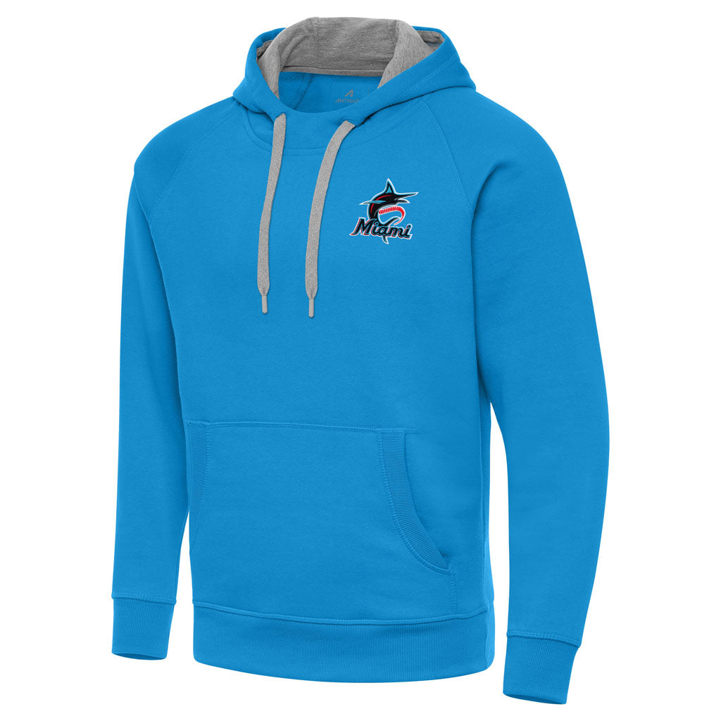 MLB Miami Marlins Antigua Victory Pullover Hoodie - Blue