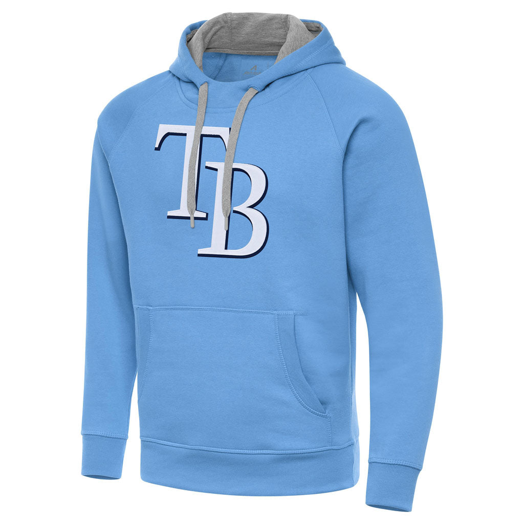 MLB Tampa Bay Rays Antigua Full Front Victory Pullover Hoodie - Light Blue