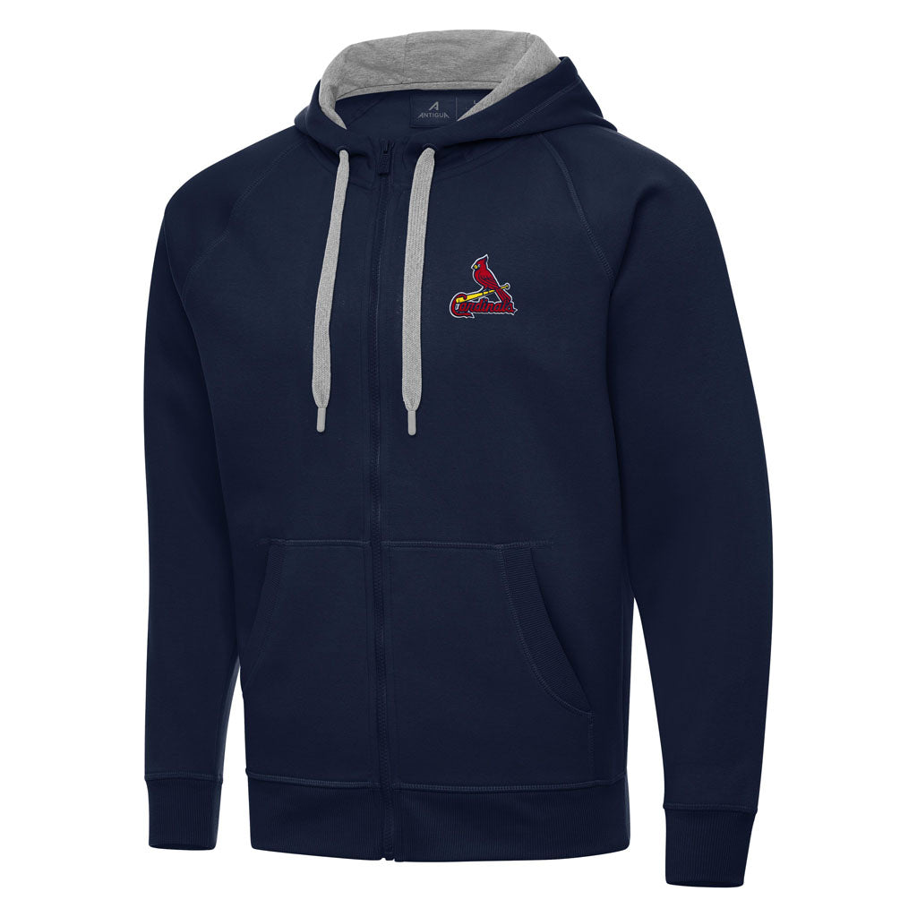 MLB St. Louis Cardinals Antigua Victory Full Zip Hoodie - Navy