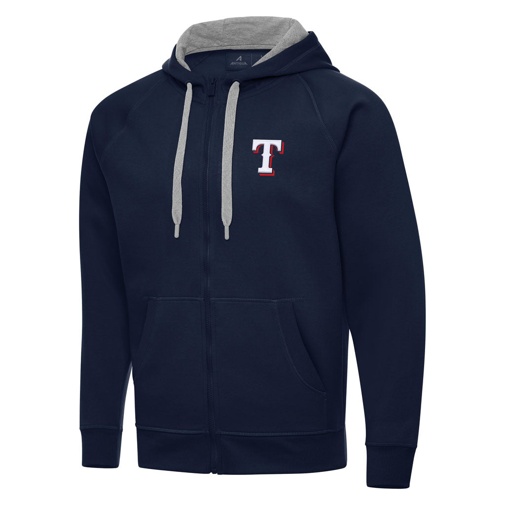 MLB Texas Rangers Antigua Victory Full Zip Hoodie - Navy