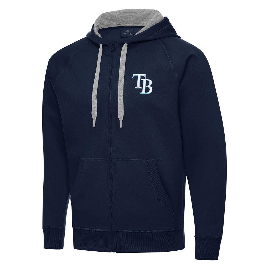 MLB Tampa Bay Rays Antigua Victory Full Zip Hoodie - Navy