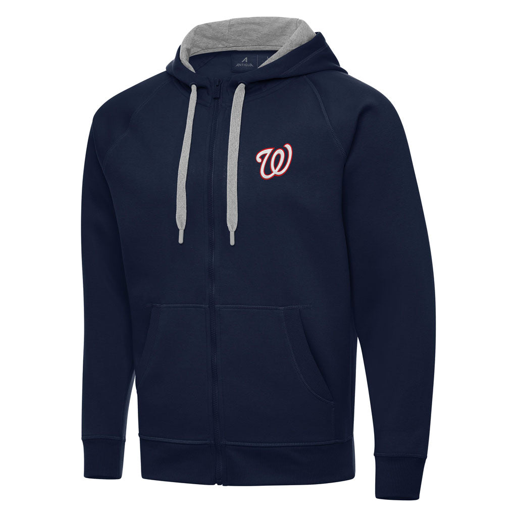 MLB Washington Nationals Antigua Victory Full Zip Hoodie - Navy