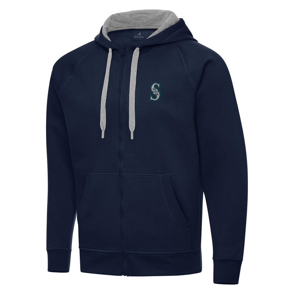 MLB Seattle Mariners Antigua Victory Full Zip Hoodie - Navy