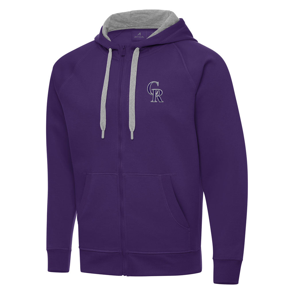 MLB Colorado Rockies Antigua Victory Full Zip Hoodie - Purple