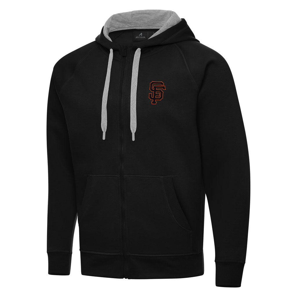 MLB San Francisco Giants Antigua Victory Full Zip Hoodie - Black