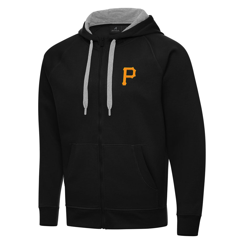 MLB Pittsburgh Pirates Antigua Victory Full Zip Hoodie - Black