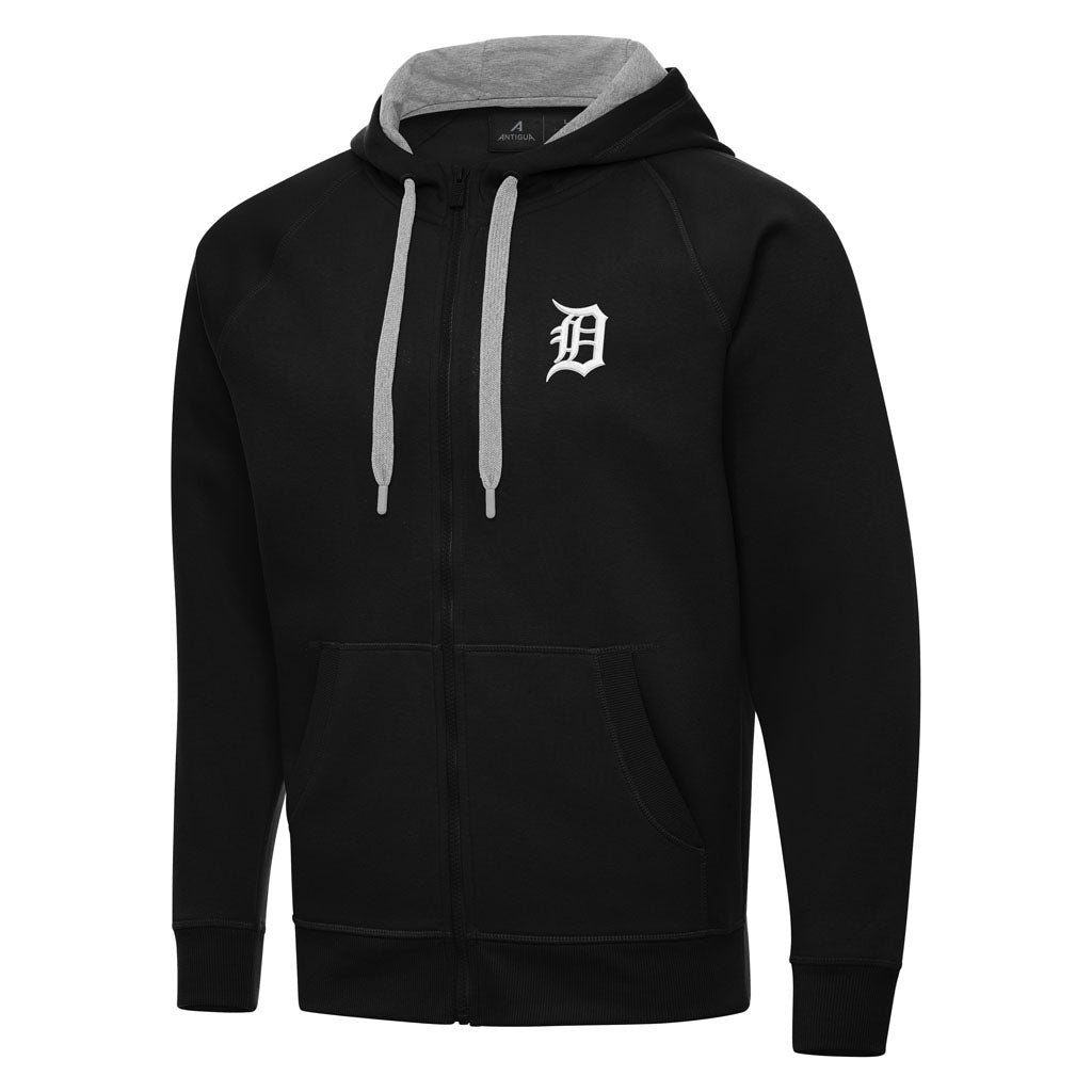 MLB Detroit Tigers Antigua Victory Full Zip Hoodie - Black