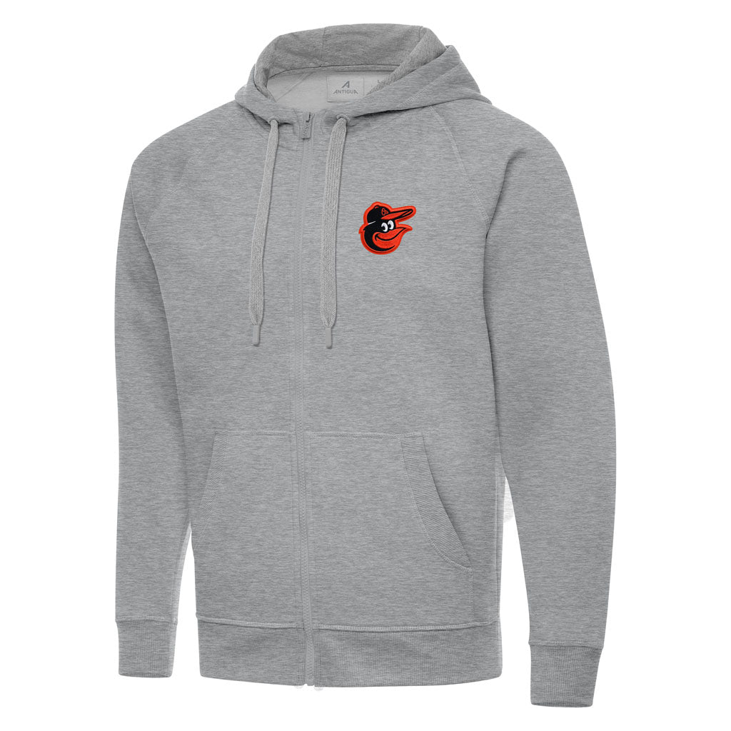 MLB Baltimore Orioles Antigua Victory Full Zip Hoodie - Heather gray