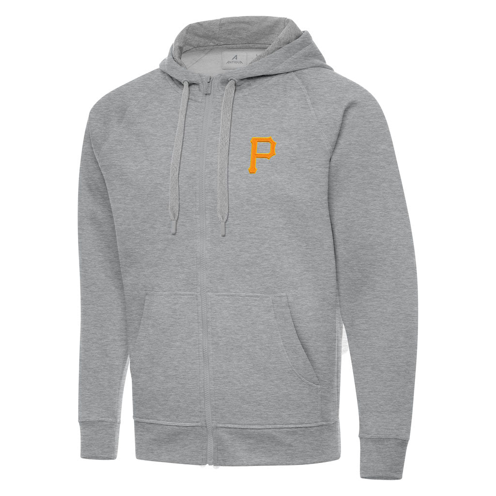 MLB Pittsburgh Pirates Antigua Victory Full Zip Hoodie - Heather gray