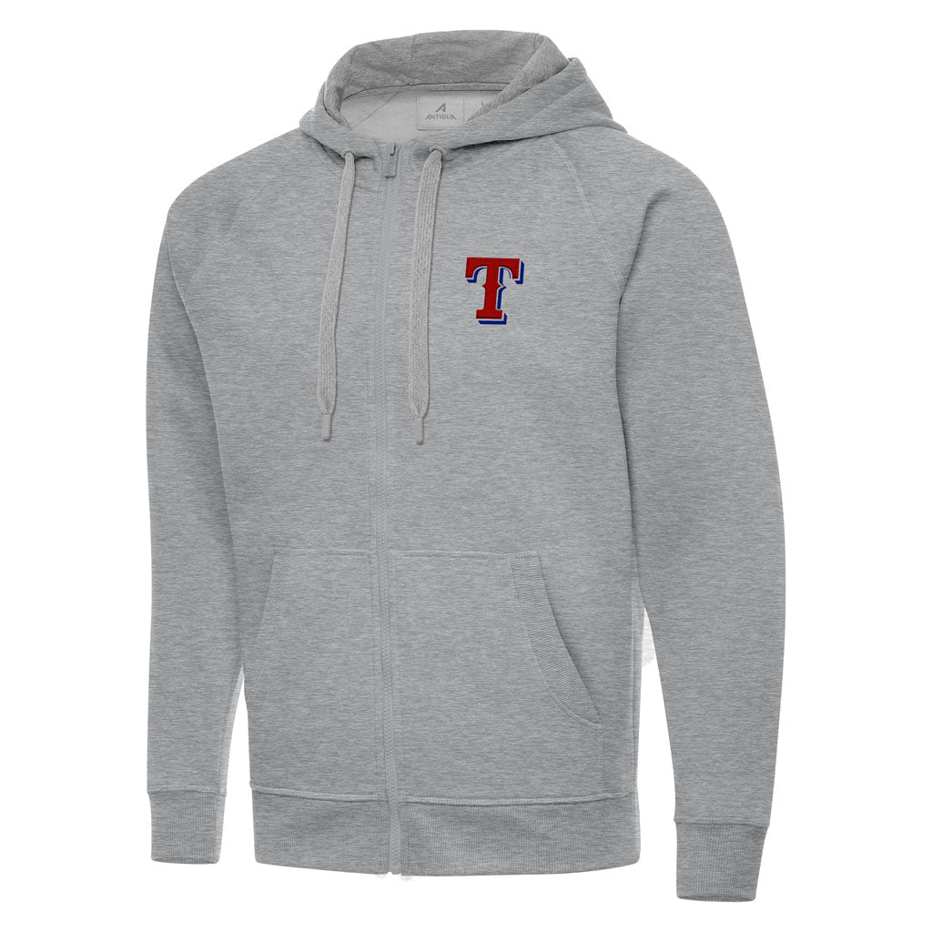 MLB Texas Rangers Antigua Victory Full Zip Hoodie - Heather gray