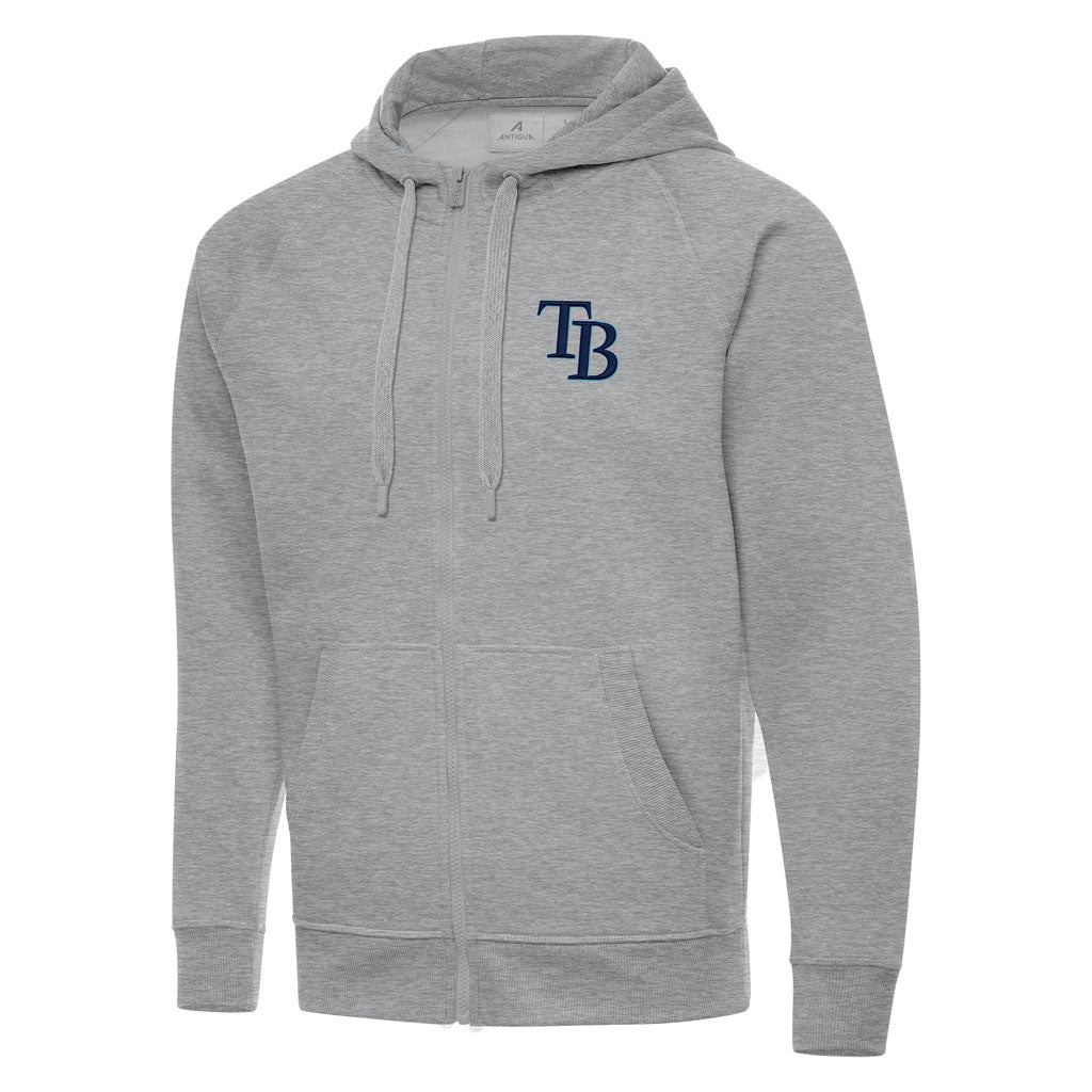 MLB Tampa Bay Rays Antigua Victory Full Zip Hoodie - Heather gray