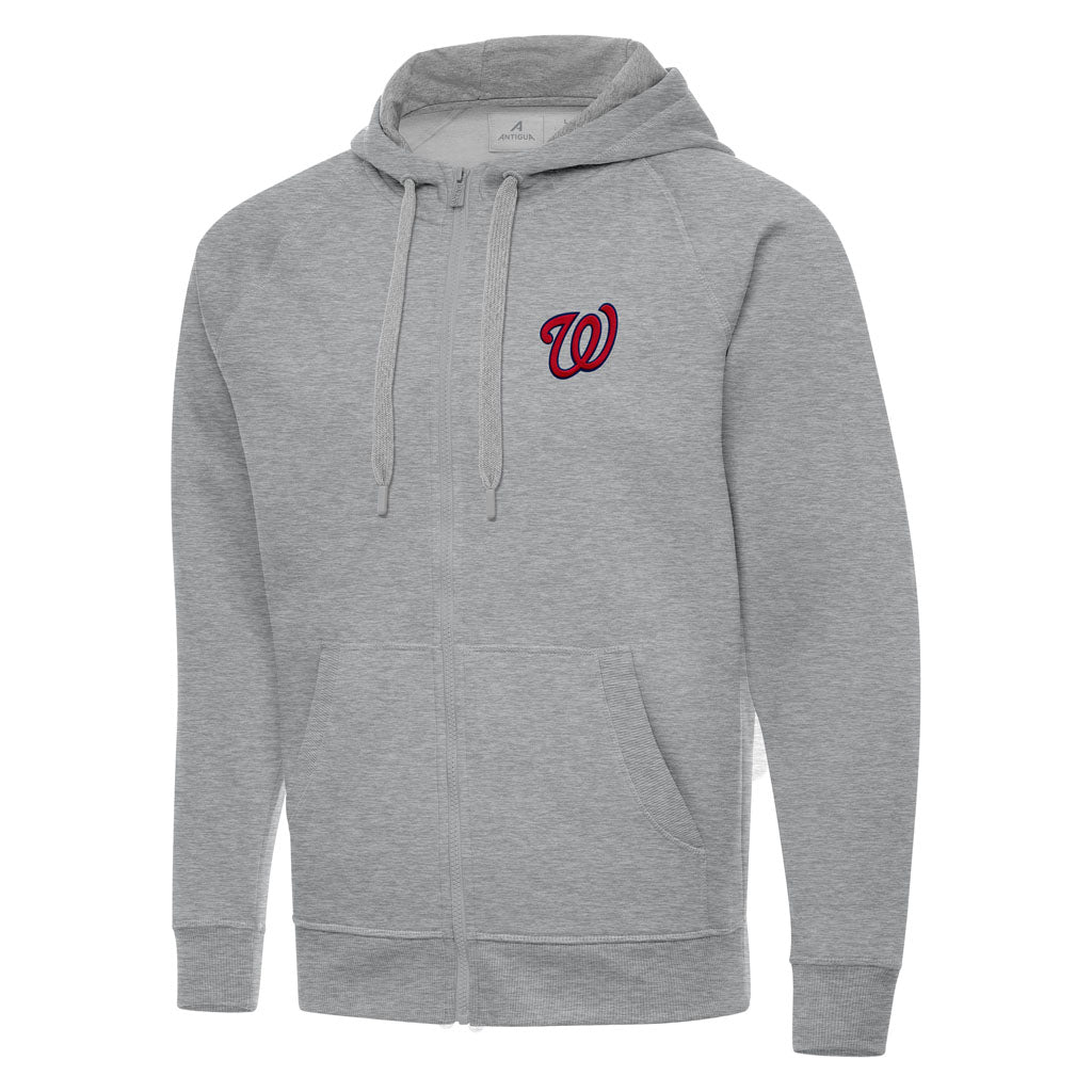 MLB Washington Nationals Antigua Victory Full Zip Hoodie - Heather gray