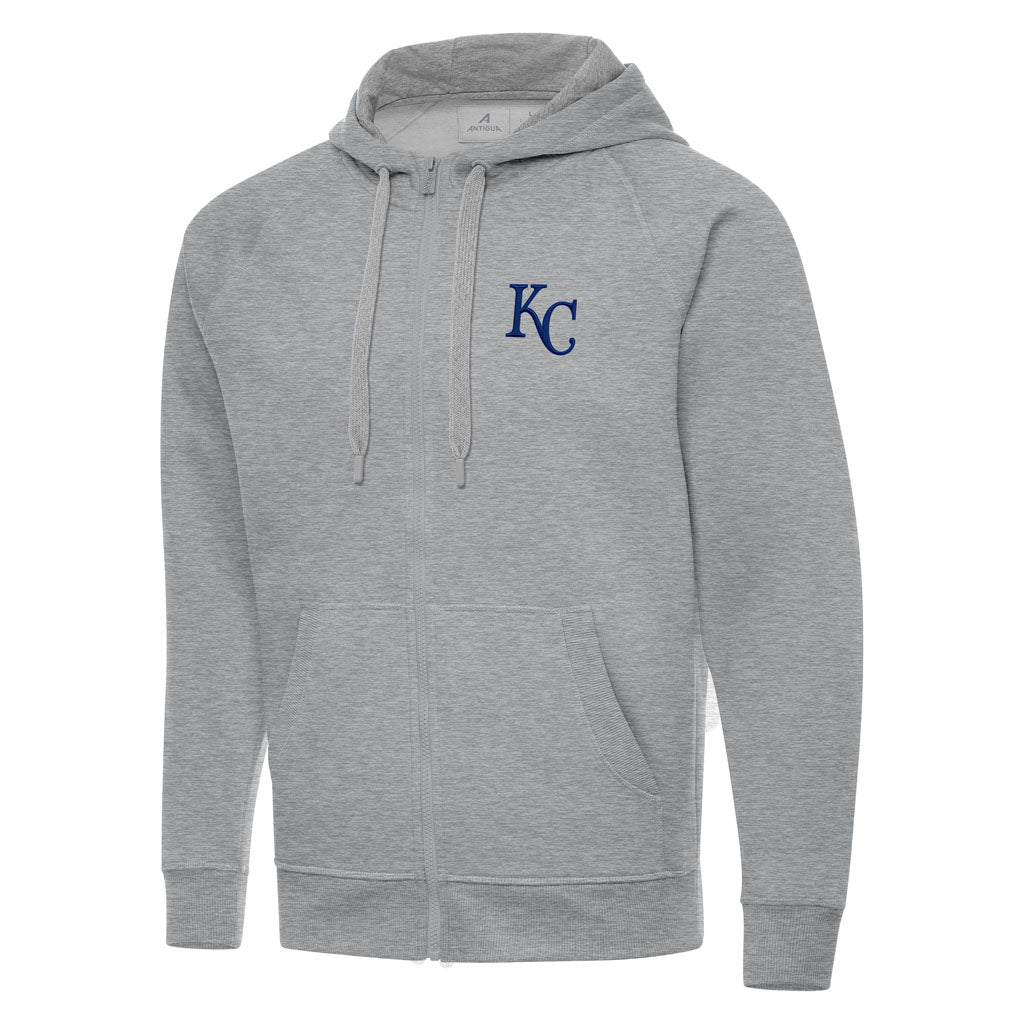 MLB Kansas City Royals Antigua Victory Full Zip Hoodie - Heather gray