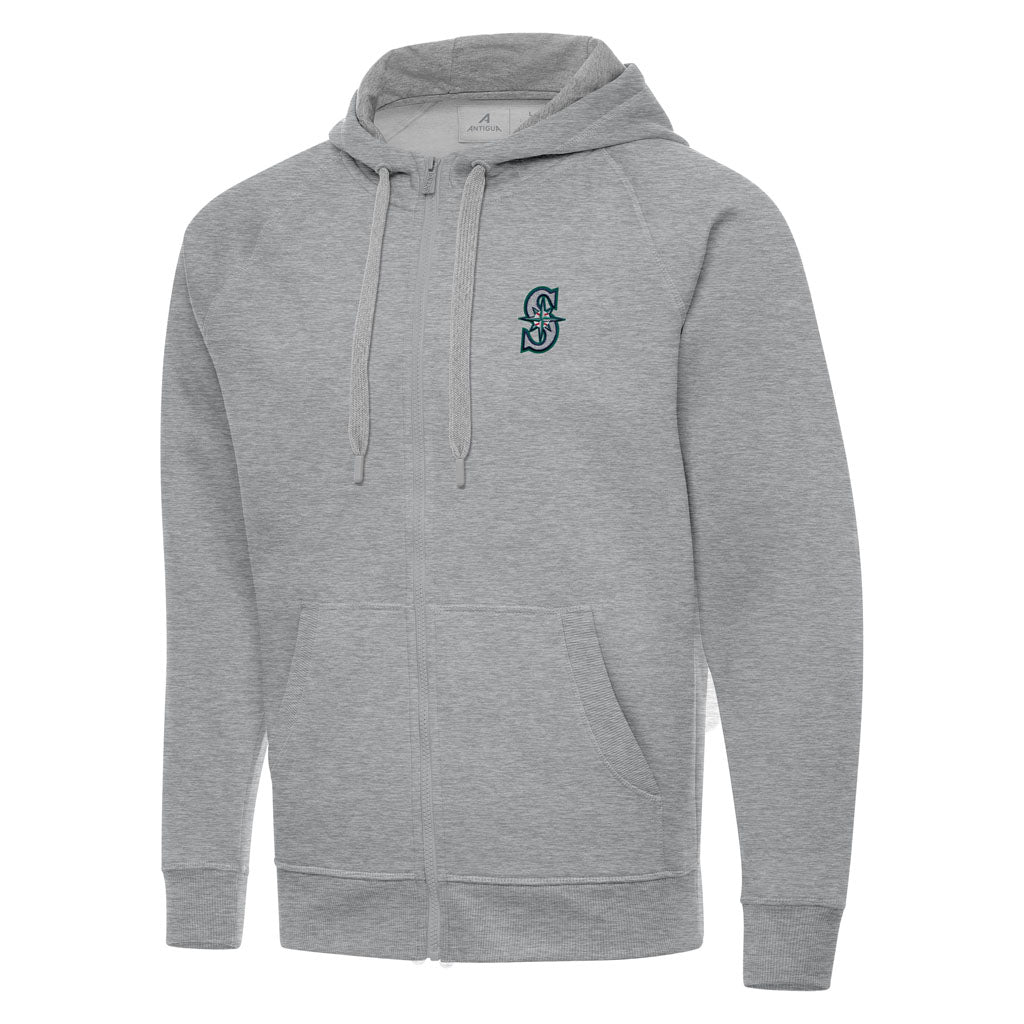 MLB Seattle Mariners Antigua Victory Full Zip Hoodie - Heather gray