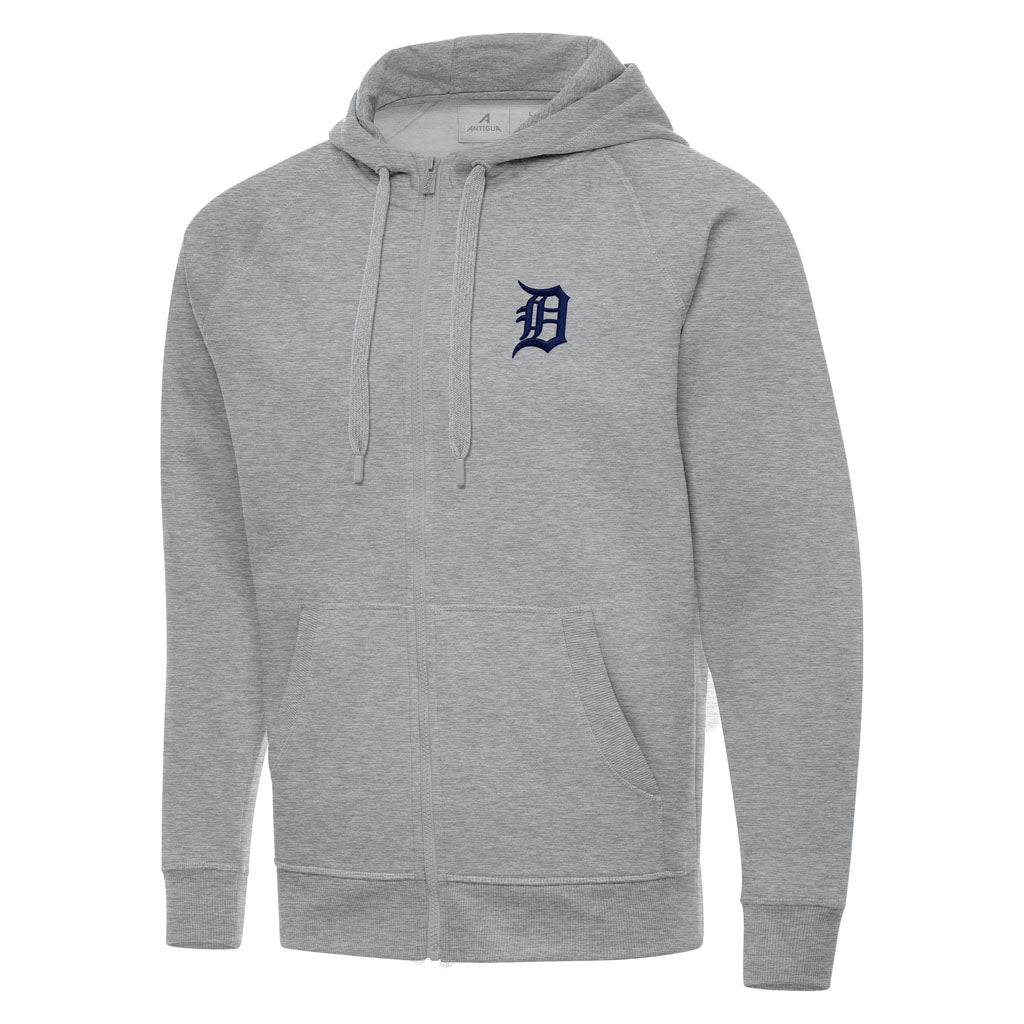 MLB Detroit Tigers Antigua Victory Full Zip Hoodie - Heather gray