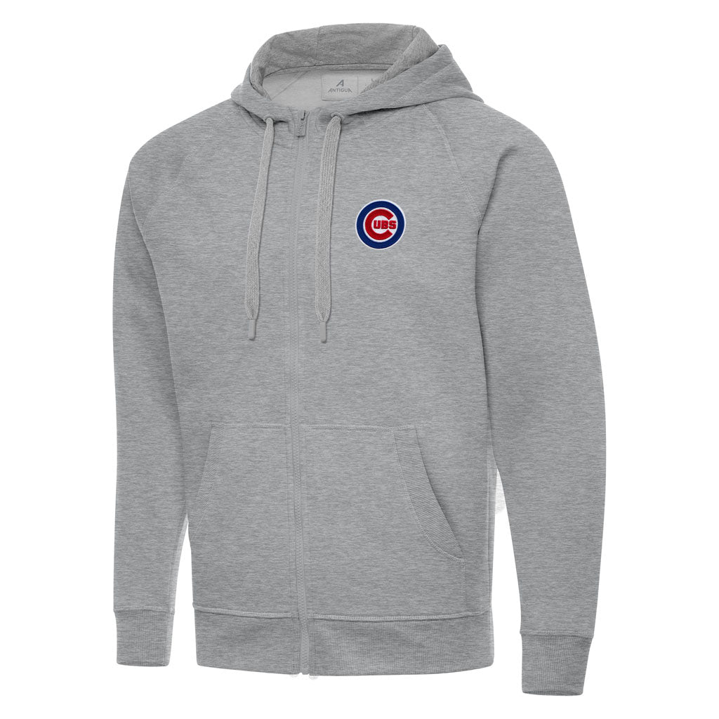 MLB Chicago Cubs Antigua Victory Full Zip Hoodie - Heather gray