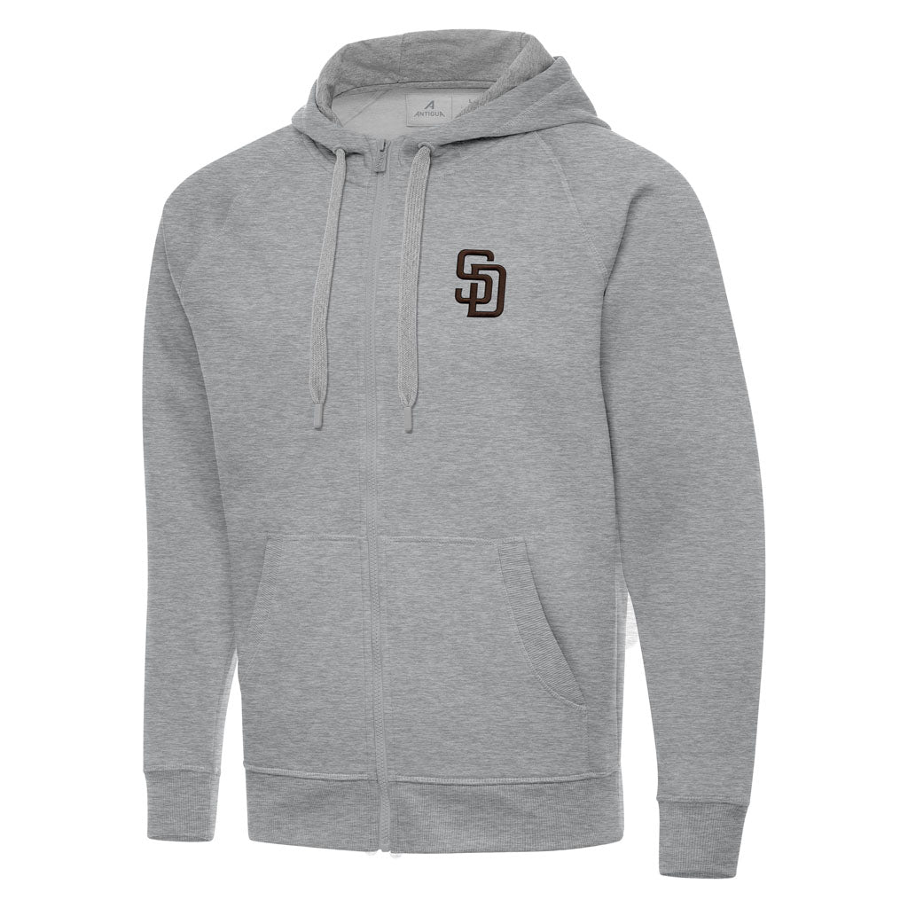 MLB San Diego Padres Antigua Victory Full Zip Hoodie - Heather gray
