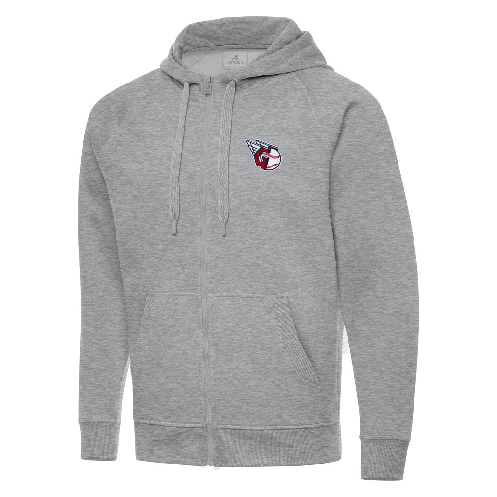 MLB Cleveland Guardians Antigua Victory Full Zip Hoodie - Heather gray