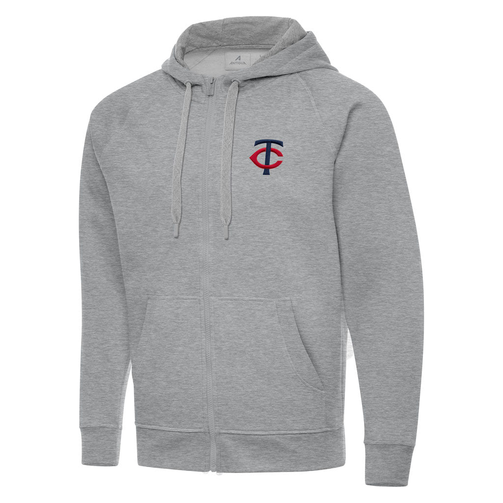MLB Minnesota Twins Antigua Victory Full Zip Hoodie - Heather gray