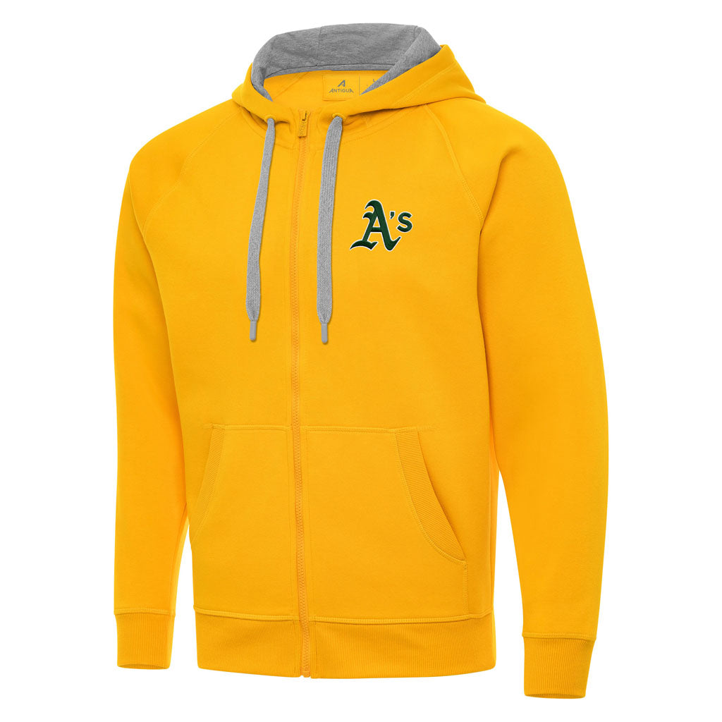 MLB Athletics Antigua Victory Full Zip Hoodie - Gold