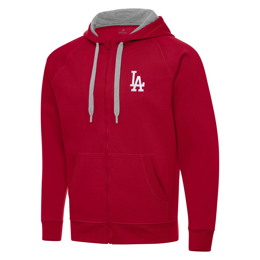 MLB Los Angeles Dodgers Antigua Victory Full Zip Hoodie - Red