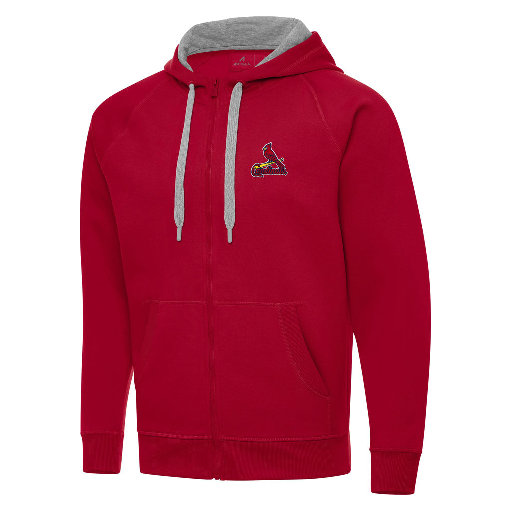 MLB St. Louis Cardinals Antigua Victory Full Zip Hoodie - Red