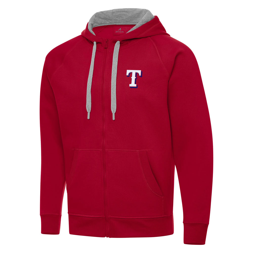 MLB Texas Rangers Antigua Victory Full Zip Hoodie - Red