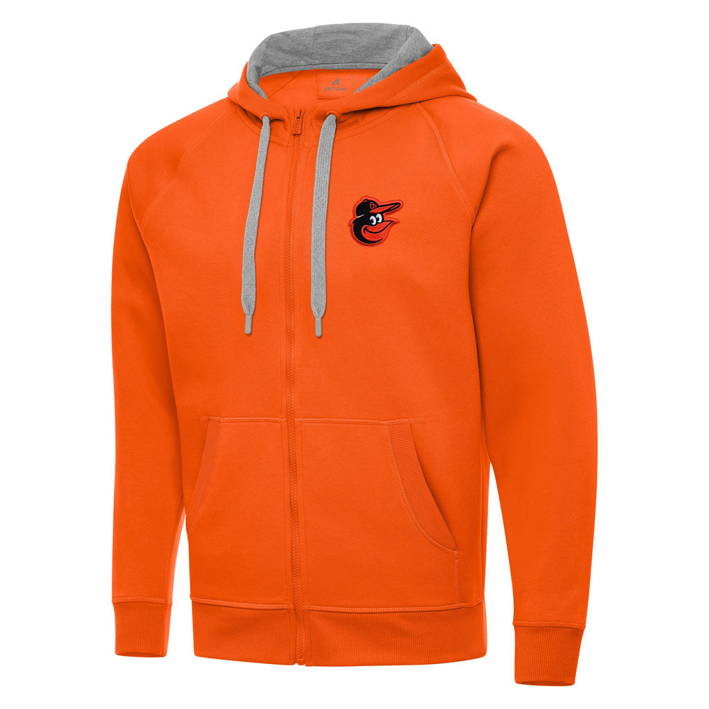 MLB Baltimore Orioles Antigua Victory Full Zip Hoodie - Orange