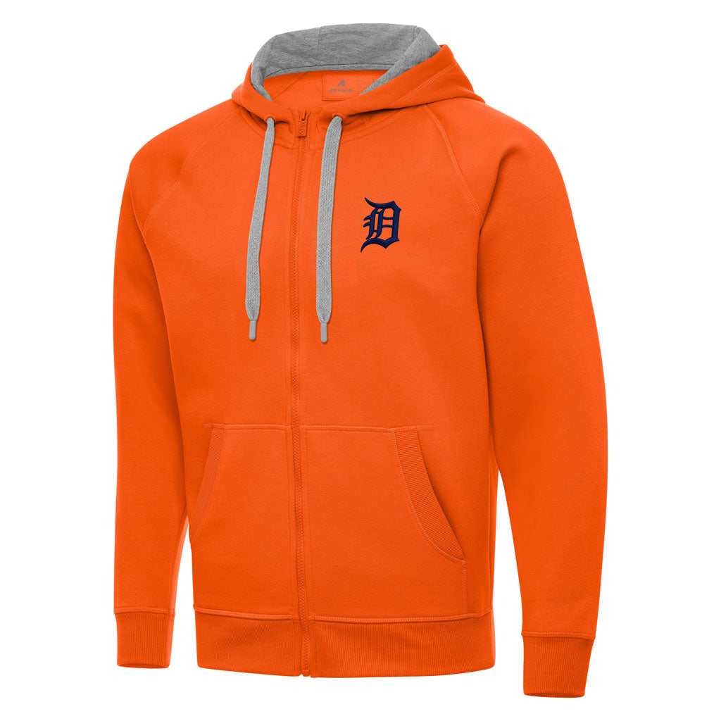 MLB Detroit Tigers Antigua Victory Full Zip Hoodie - Orange