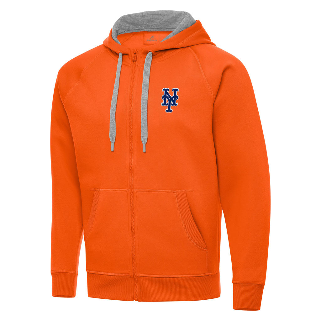 MLB New York Mets Antigua Victory Full Zip Hoodie - Orange