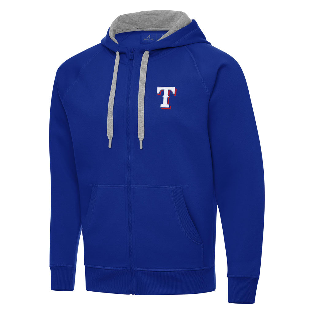 MLB Texas Rangers Antigua Victory Full Zip Hoodie - Blue