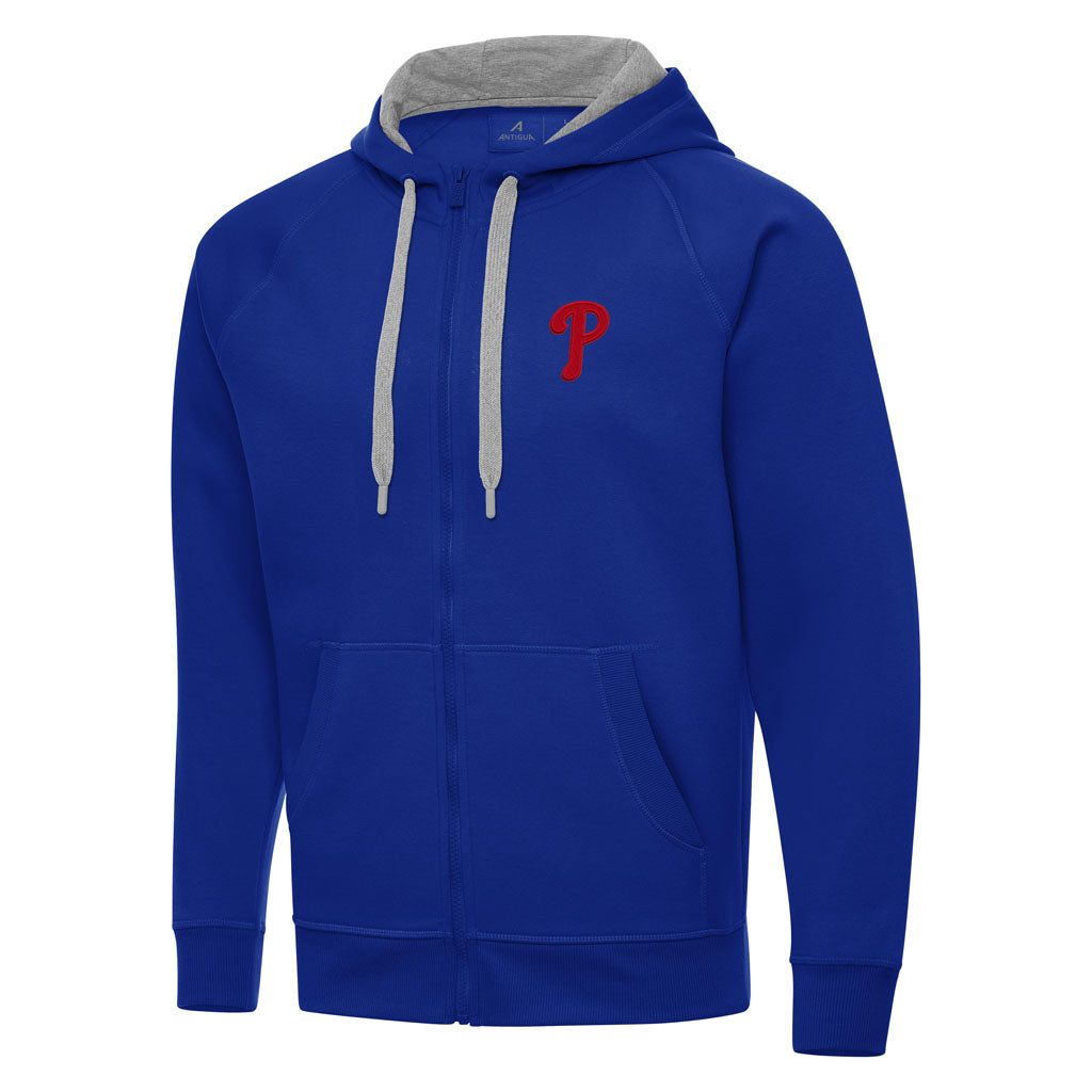 MLB Philadelphia Phillies Antigua Victory Full Zip Hoodie - Blue