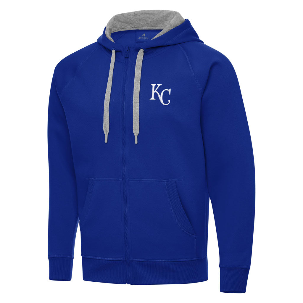 MLB Kansas City Royals Antigua Victory Full Zip Hoodie - Blue