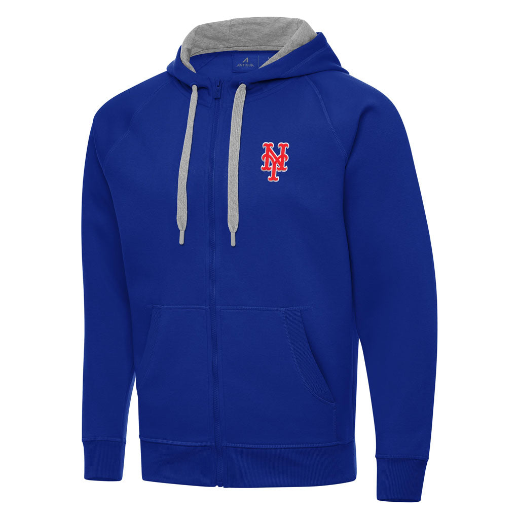 MLB New York Mets Antigua Victory Full Zip Hoodie - Blue