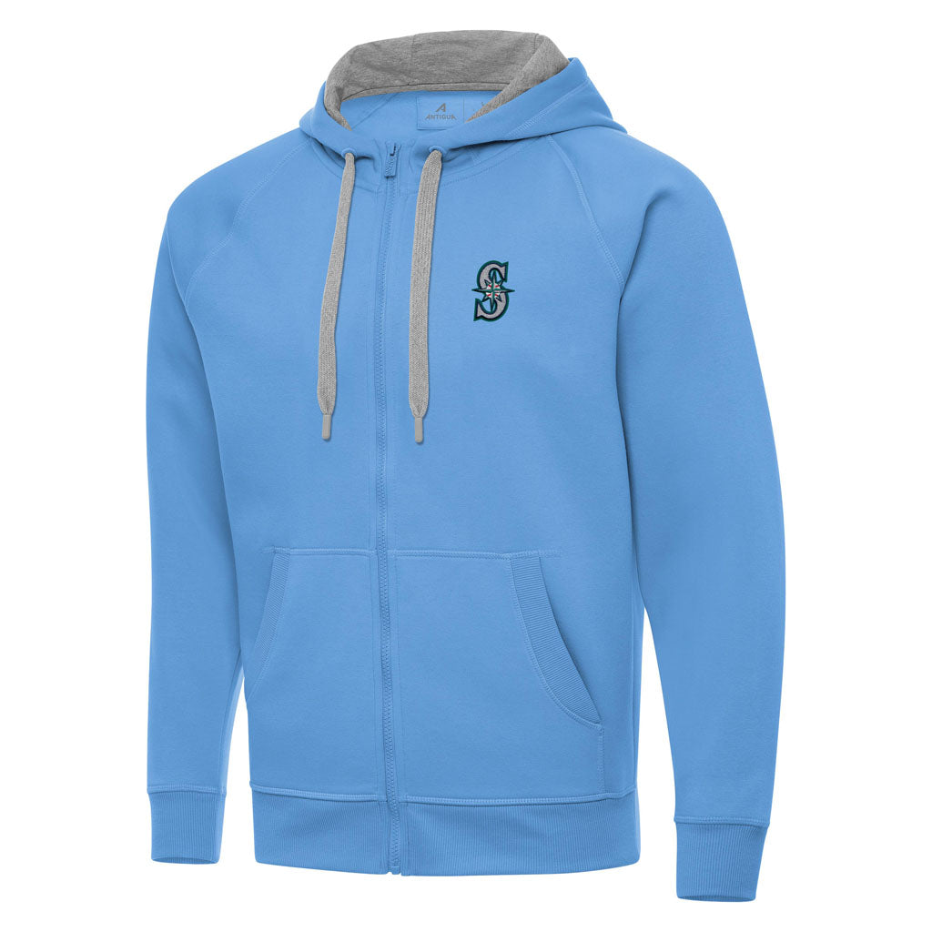 MLB Seattle Mariners Antigua Victory Full Zip Hoodie - Light blue