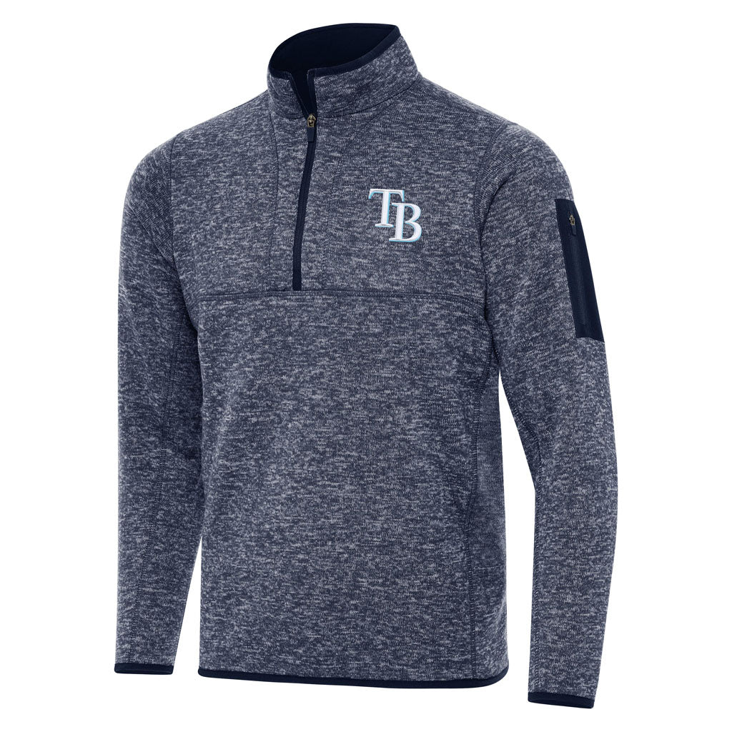 MLB Tampa Bay Rays Antigua Fortune 1/4 Zip Pullover Jacket - Navy