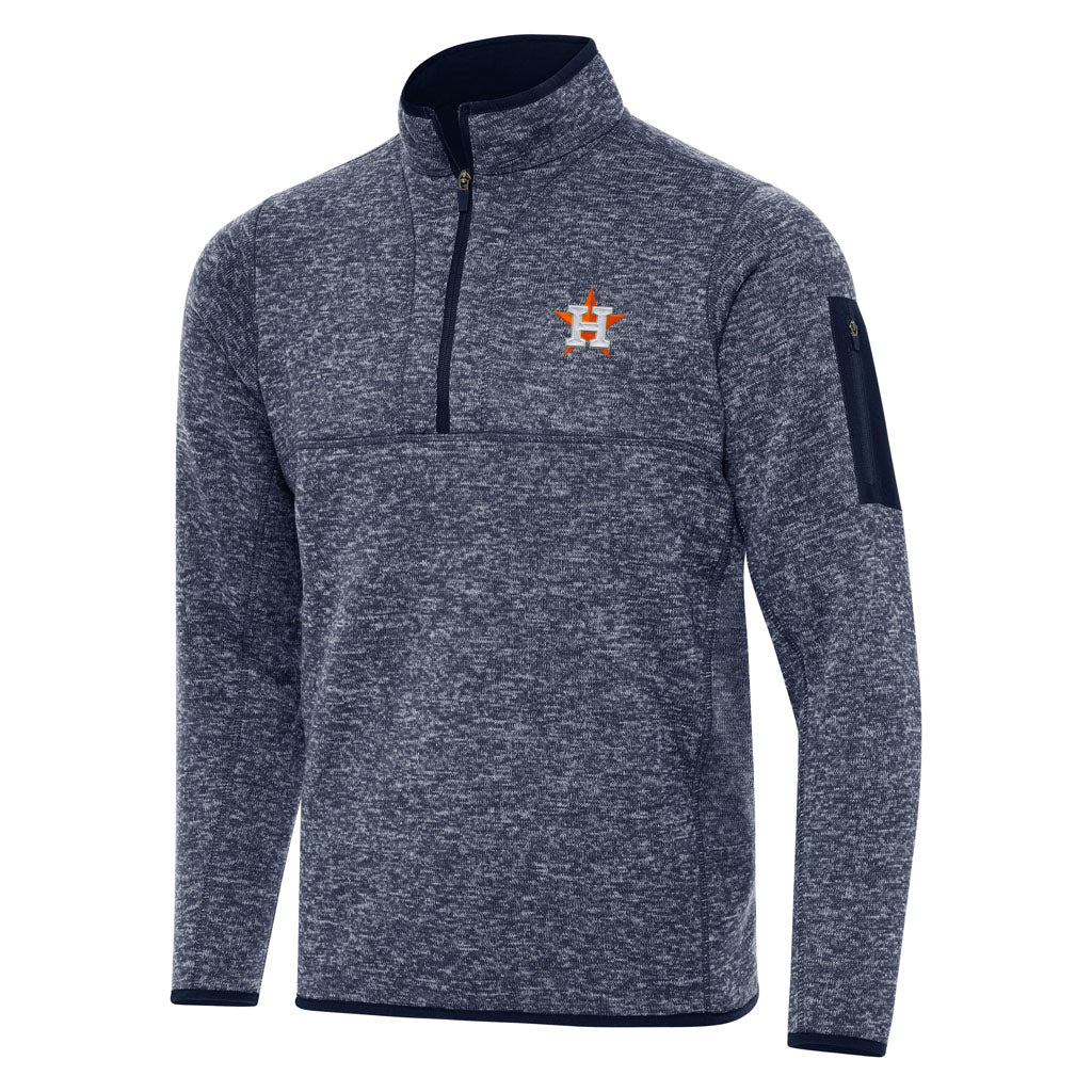 MLB Houston Astros Antigua Fortune 1/4 Zip Pullover Jacket - Navy