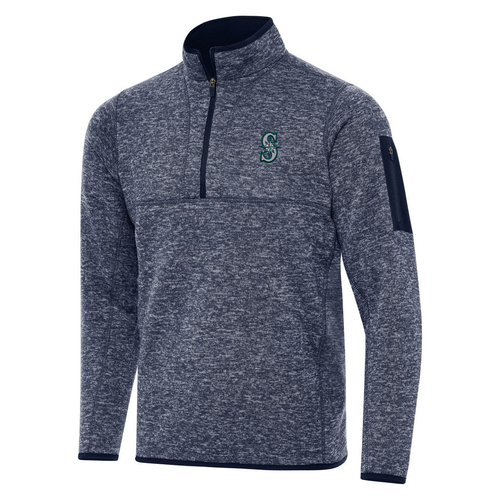 MLB Seattle Mariners Antigua Fortune 1/4 Zip Pullover Jacket - Navy