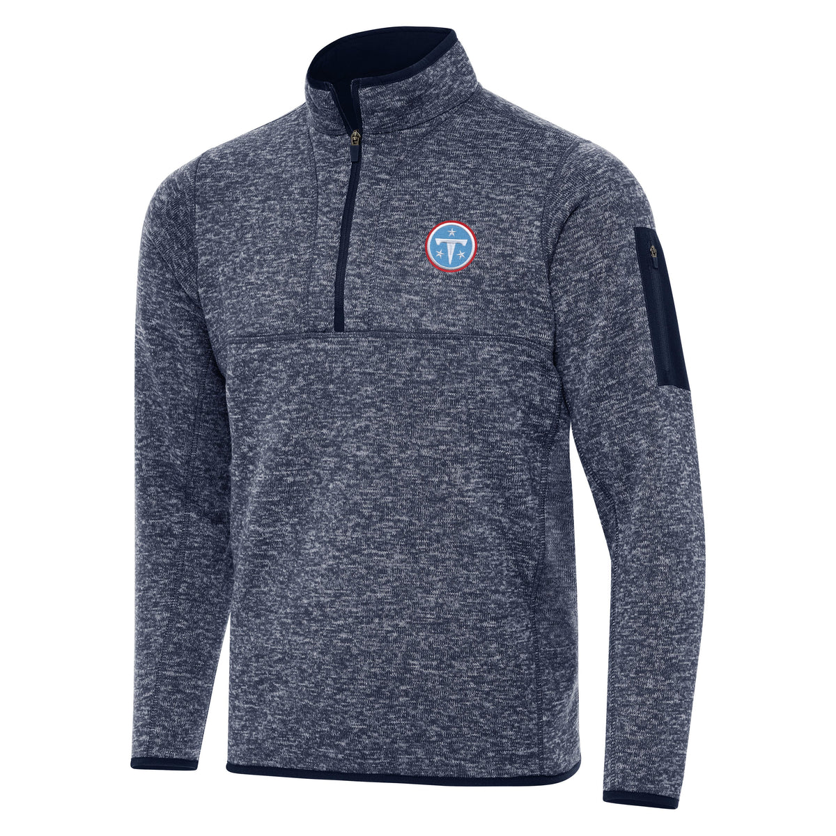 NFL Tennessee Titans Antigua Fortune 1/4 Zip Pullover Jacket- Navy