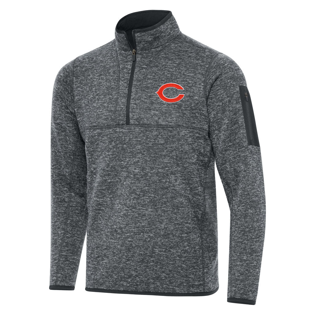 NFL Chicago Bears Antigua Fortune 1/4 Zip Pullover Jacket - Charcoal